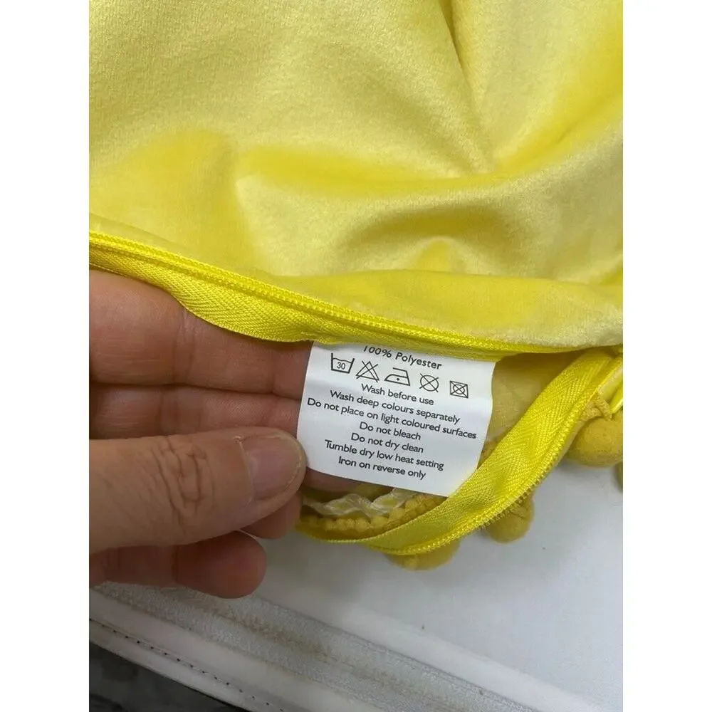 Phantoscope Velvet‎ Decorative Throw Pillow Covers Boho Soft Solid Square Yellow